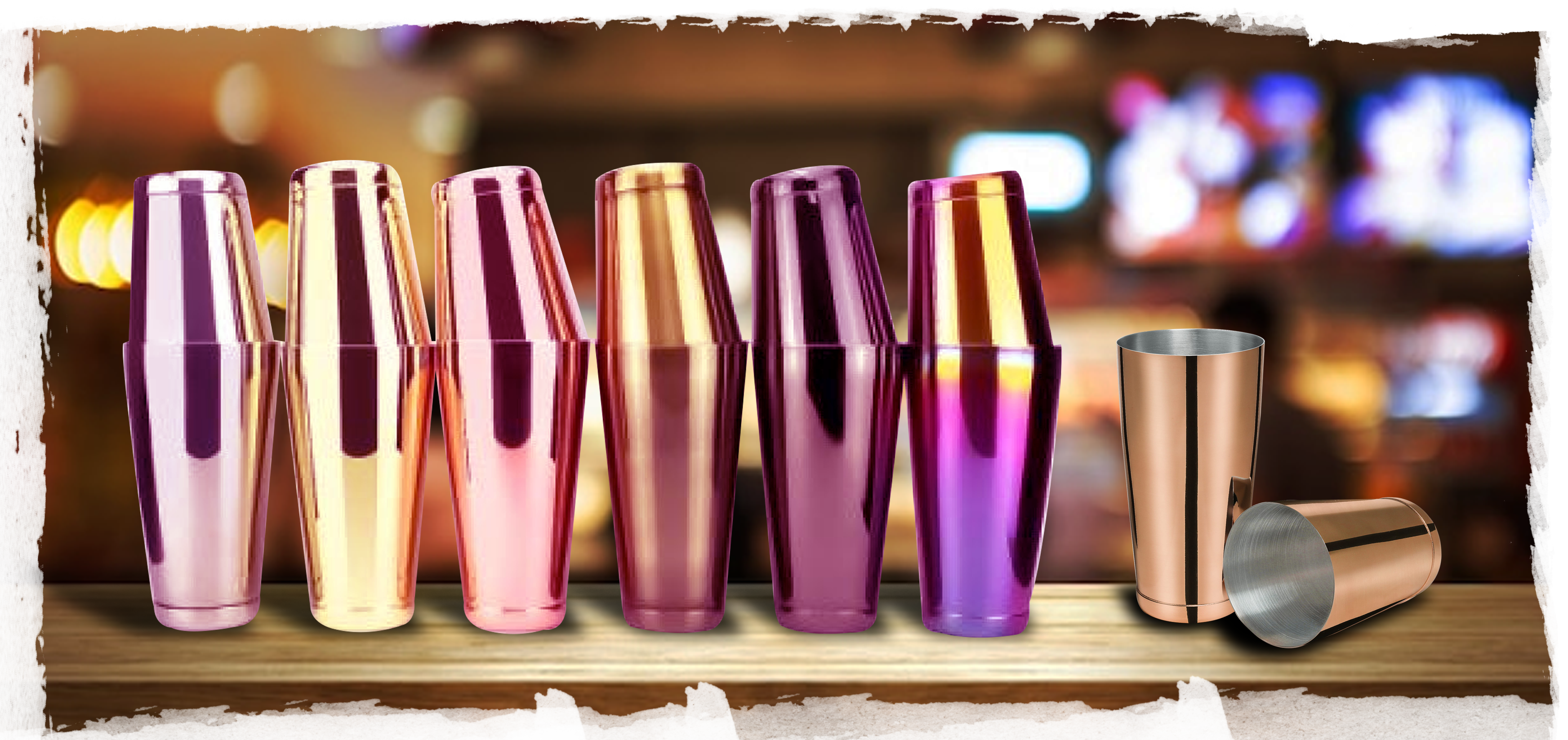 2 pc Tin On Tin Shaker 18 & 28 Oz